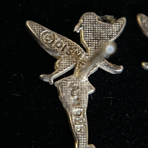 Vintage Disney Tinkerbell Sterling Silver 925 Stud Earrings Dainty Signed JCM - Picture 5 of 9